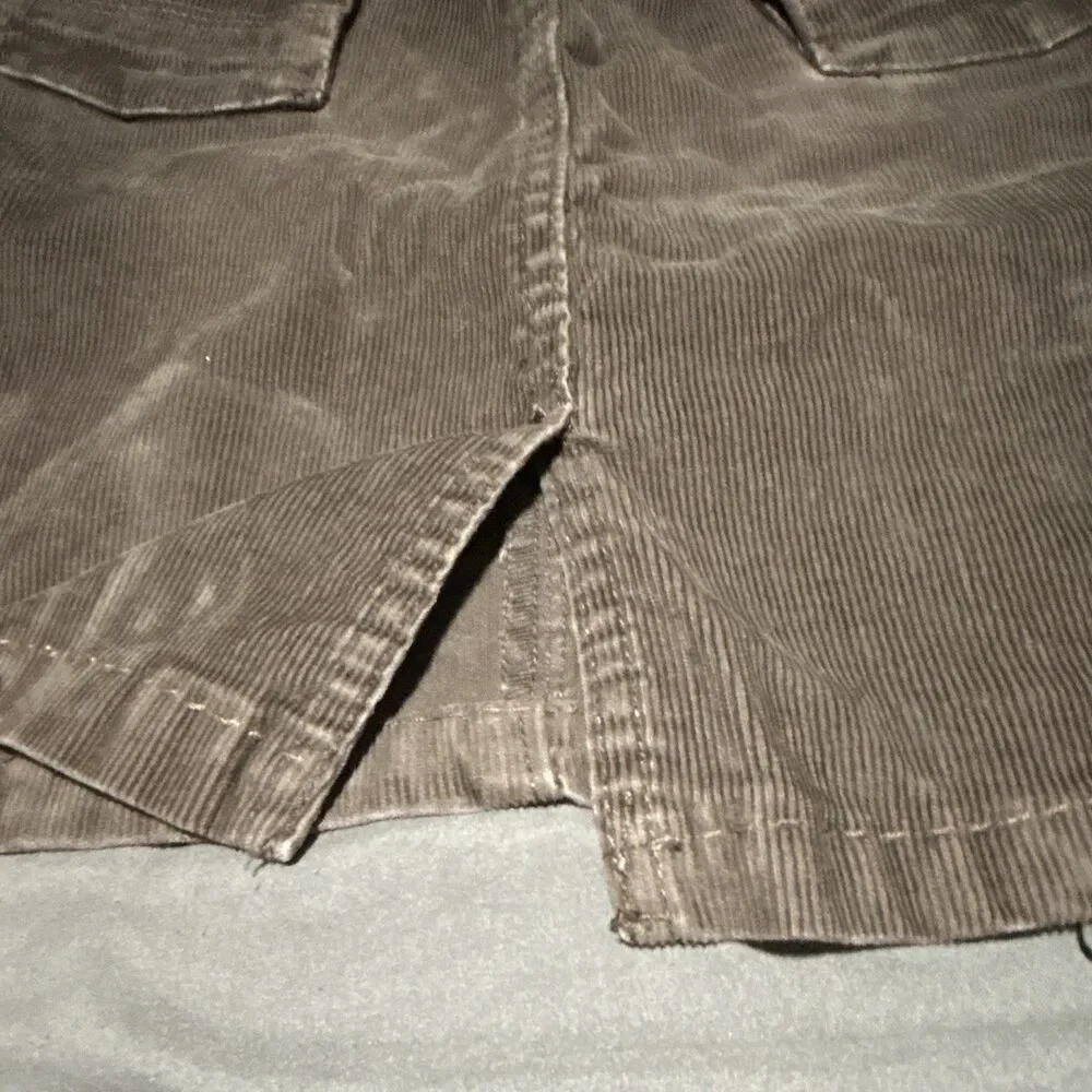 Old Navy Girls-Brown Corduroy, A-Line Knee Skirt, Pockets Button: Size 10
